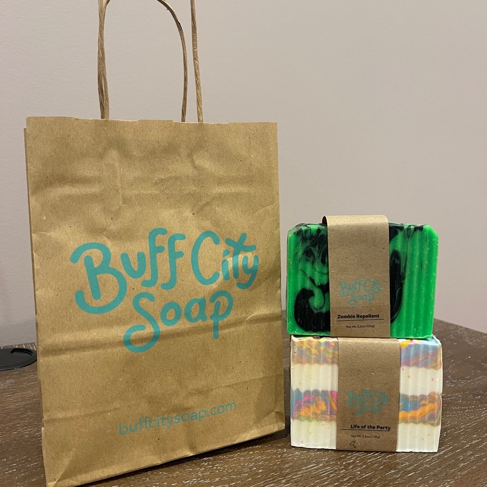 Buff City Soap Zombie Repellant & Life of the Party Bar Soap Bundle Lot of 2 NEW